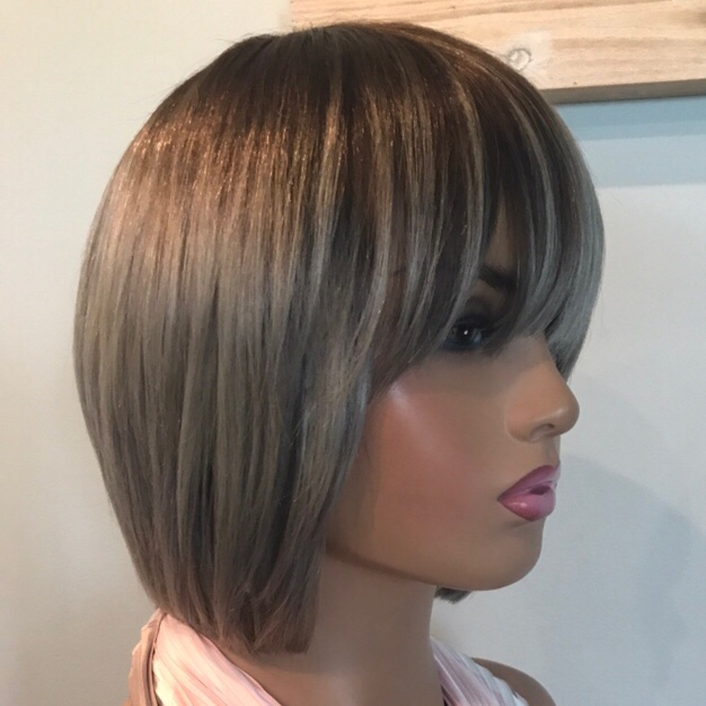 Custom Brazilian Human Hair Wig - Gray